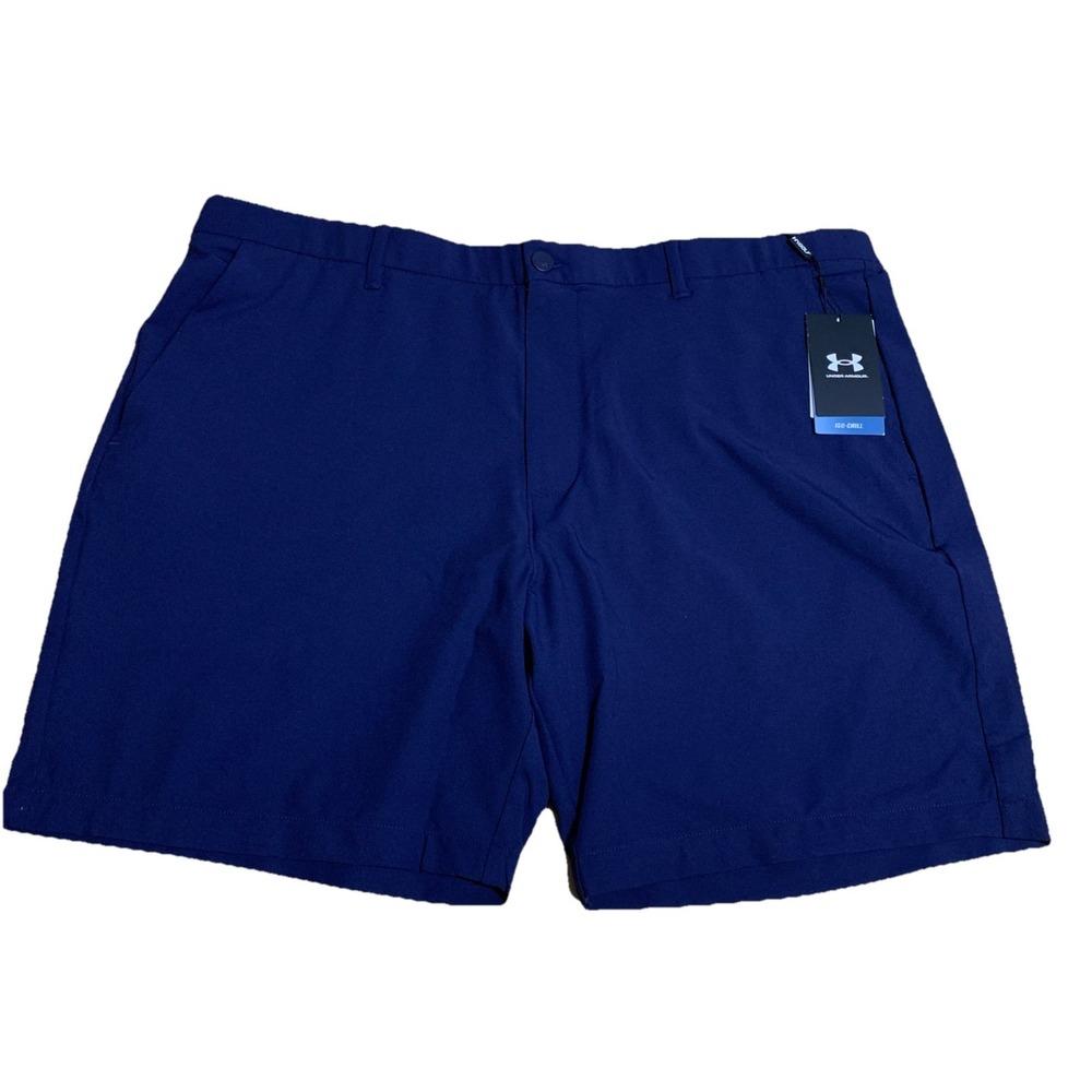 Under Armour Golf Shorts Mens 42 Blue Storm AU Drive Chill Stretch 8" NEW